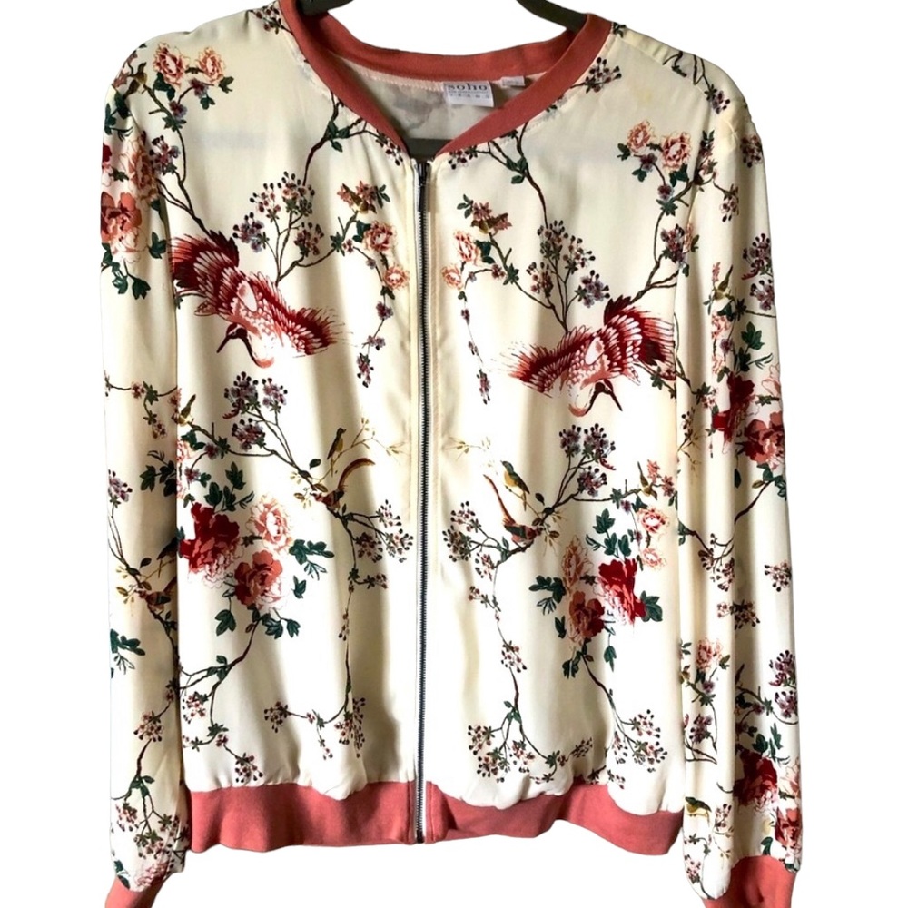 New York and Company Floral Bomber Jacket. Great condition. Size Large.